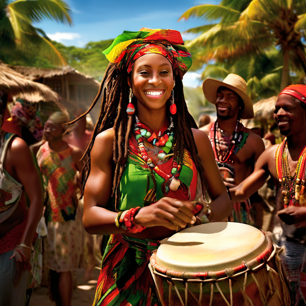 Rasta communities celebrating in various Caribbean islands, showcasing the unique expressions of Rastafari culture beyond Jamaica.